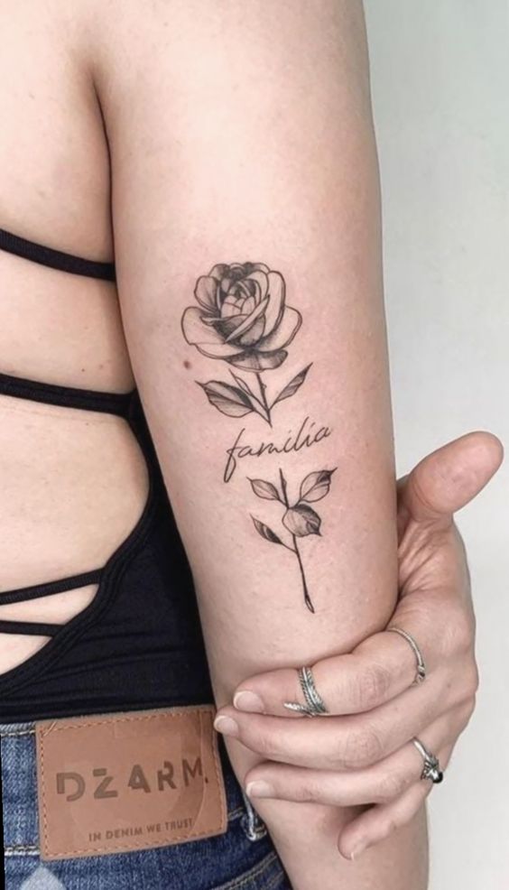 Drawing Flowers Tattoo.