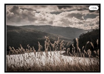 The Thomson dam viewed through dry grass poster