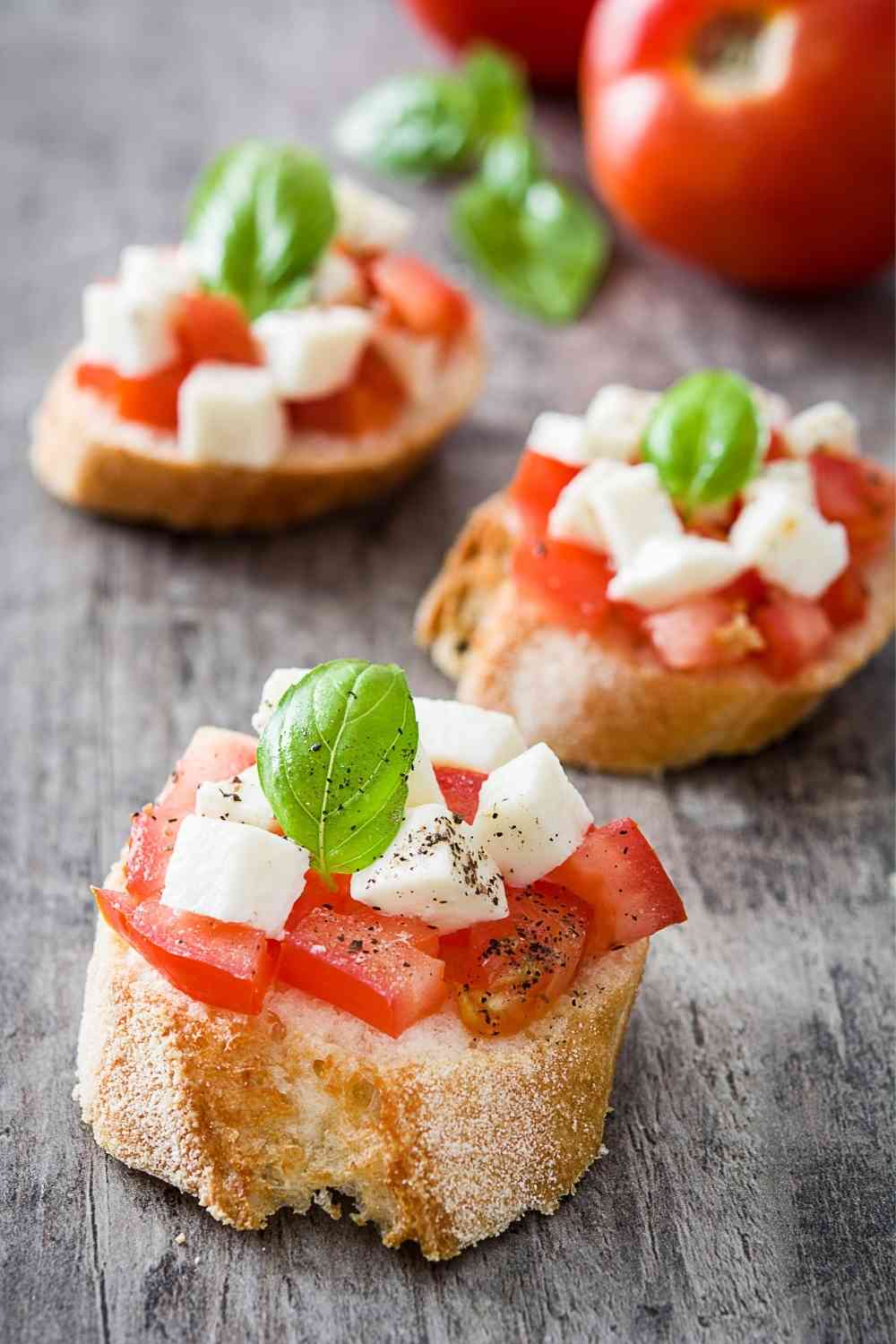 Tomatoes with cream cheese on a piece of toast