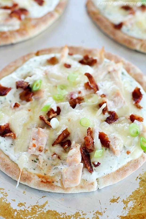 Bacon Ranch Chicken Pita Pizza