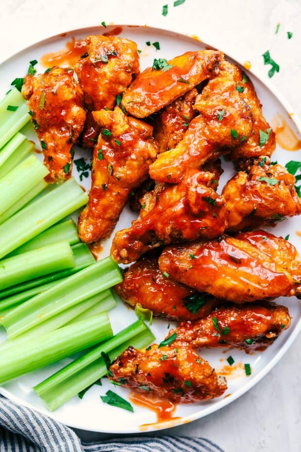 Baked Sticky Honey Garlic Buffalo Wings