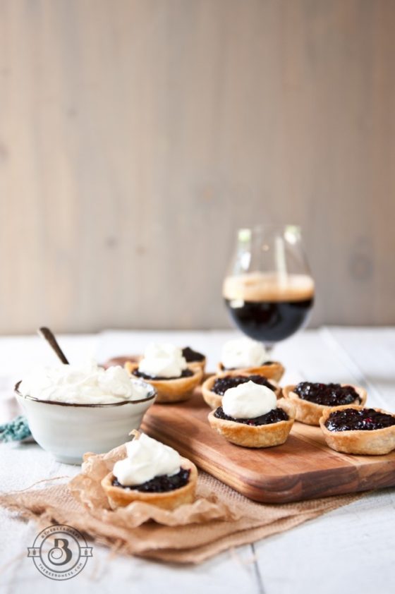 Blackberry Stout Mini Pies with Beer Whipped Cream