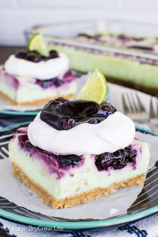 Blueberry Key Lime Cheesecake Bars