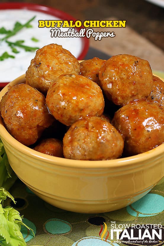 Buffalo Chicken Meatball Poppers!