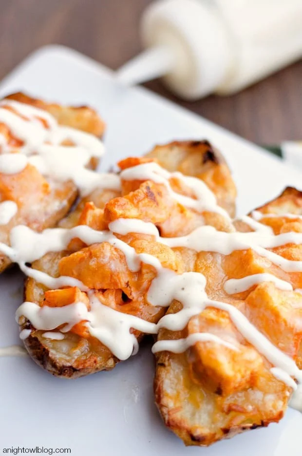 Buffalo Chicken Twice Baked Potatoes