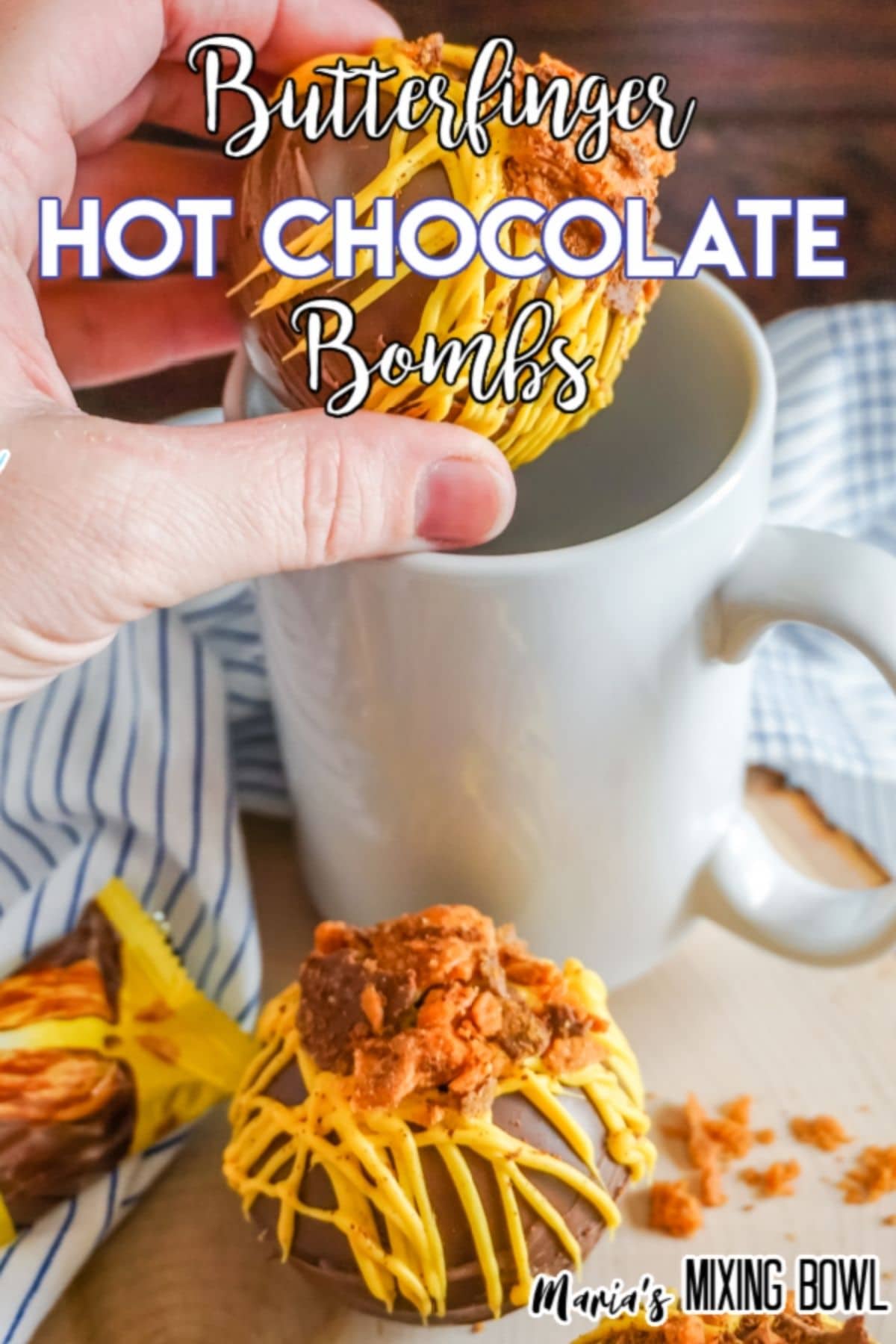 Butterfinger Hot Chocolate Bombs
