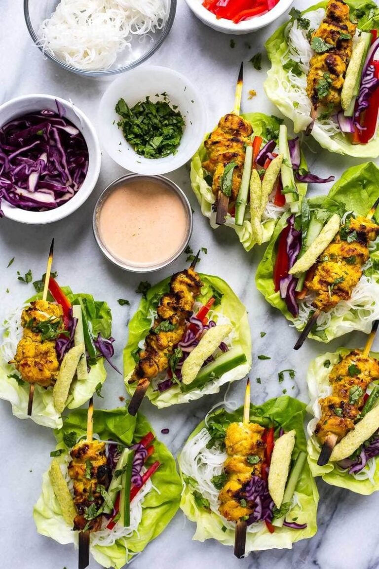 Chicken Satay Lettuce Wraps