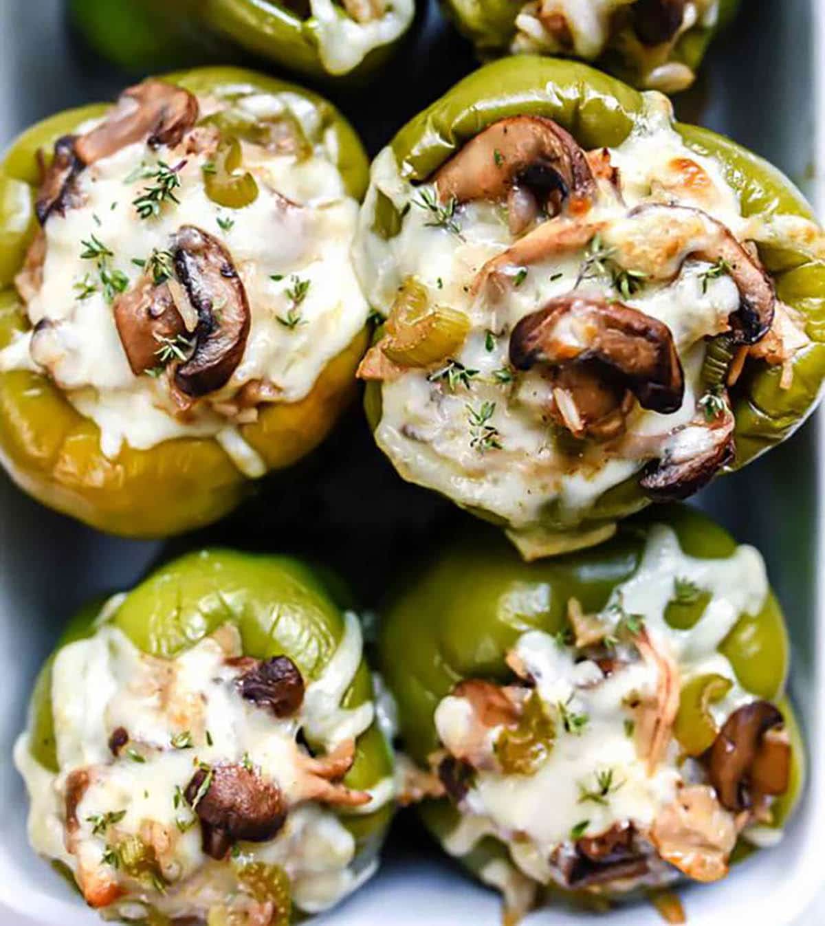 Chicken and Mushroom Stuffed Bell Peppers