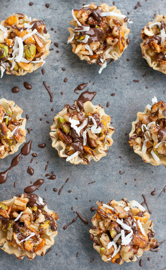 Chocolate Coconut No Bake Baklava Bites