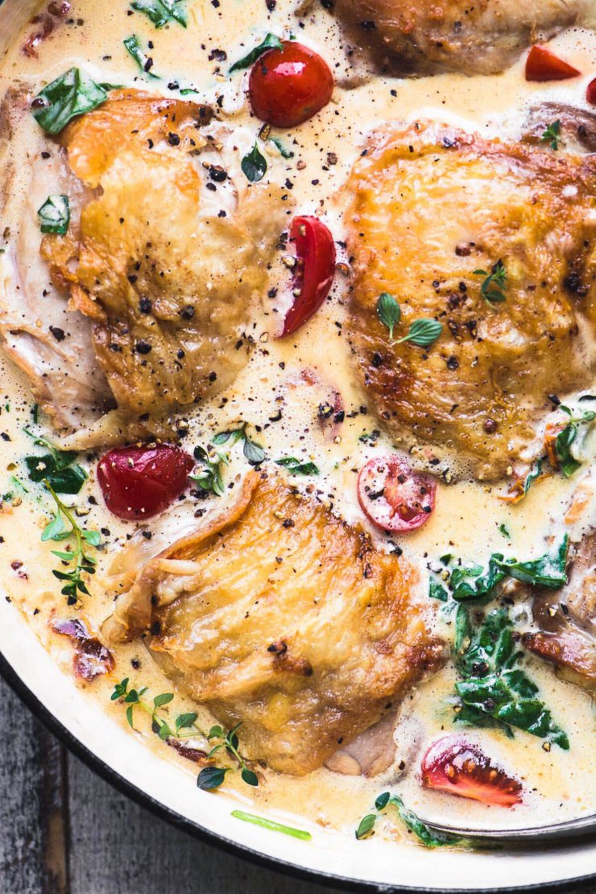 Creamy Tuscon Chicken Thighs
