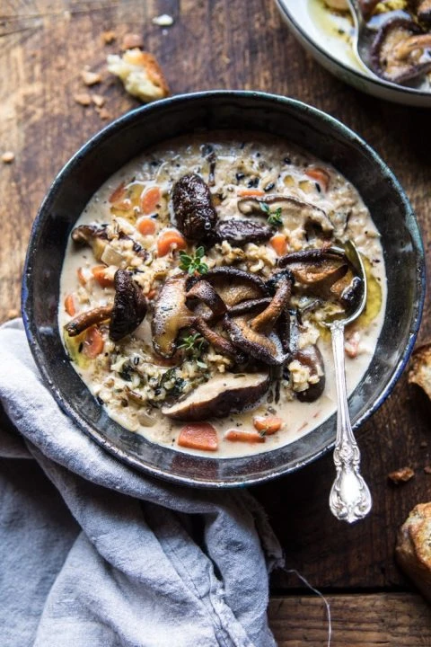 Creamy Wild Rice Soup With Mushrooms