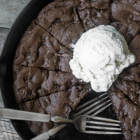 Double Chocolate Chip Skillet Cookie