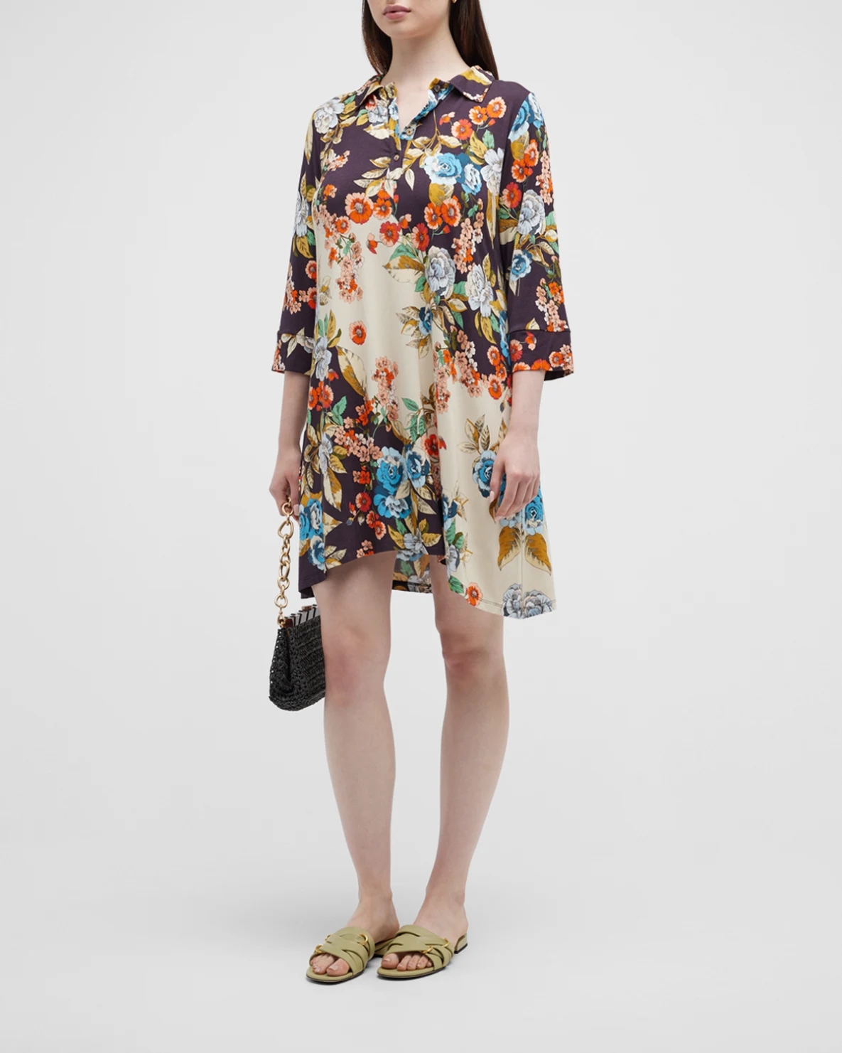 Emma Rose Plus Size Floral Polo Dress
