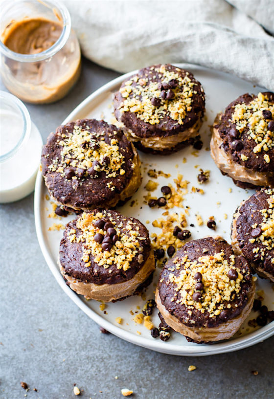 Flourless Double Chocolate Nut Cookie Sandwiches