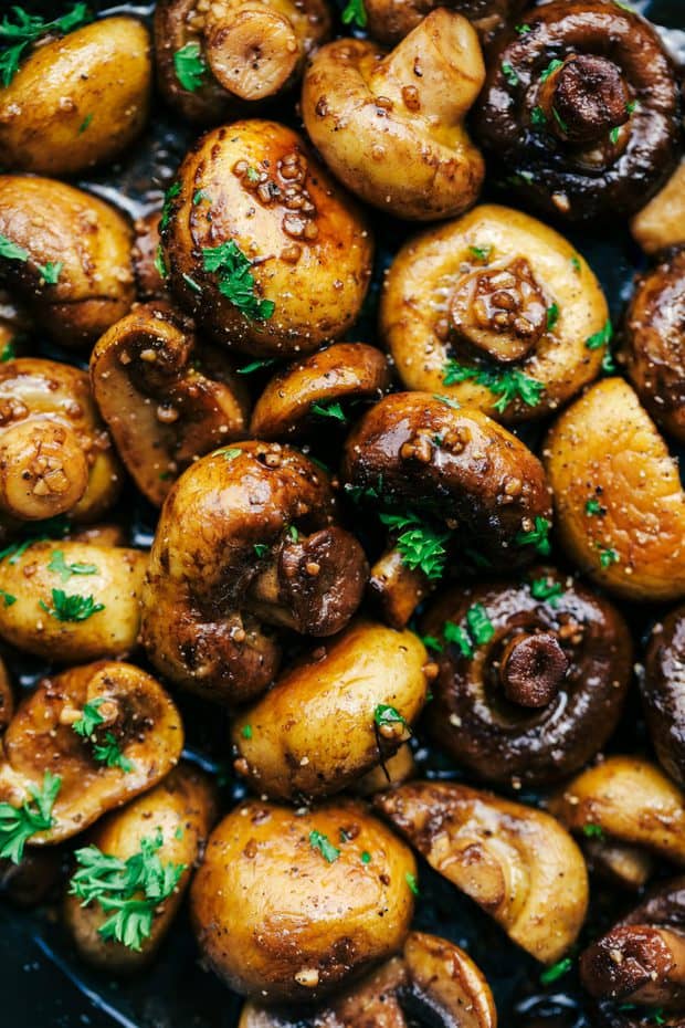 Honey Balsamic Garlic Mushrooms