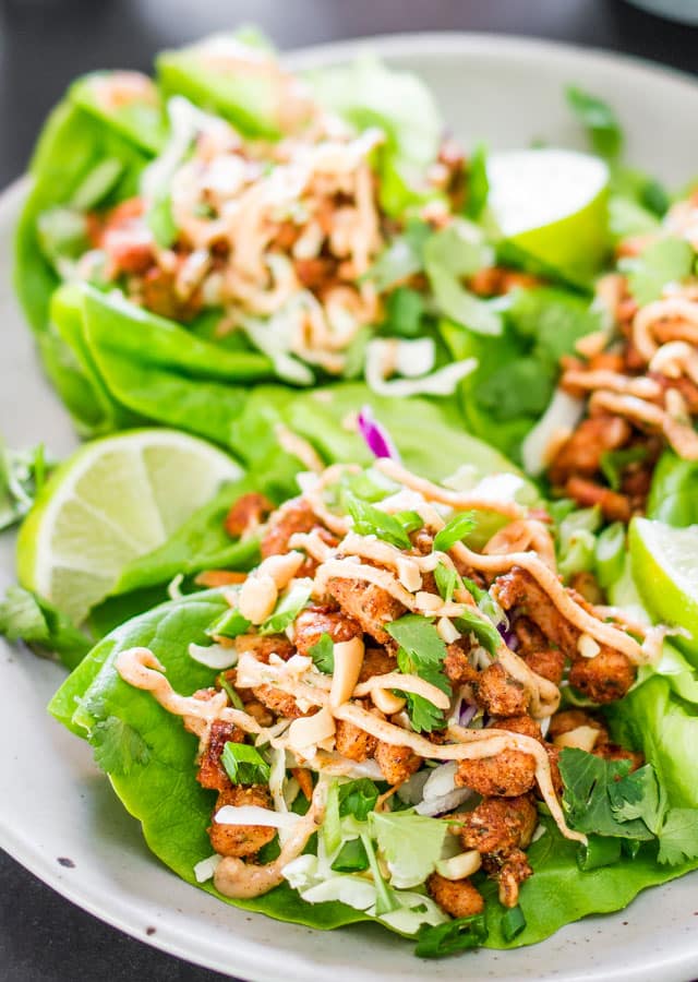 Jamaican Jerk Chicken Lettuce Wraps