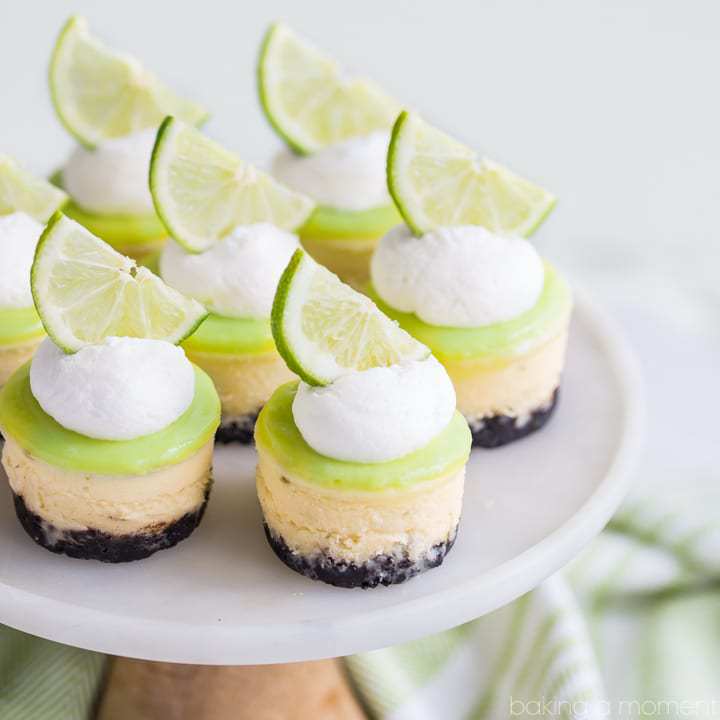 Lime Mini Cheesecakes with Chocolate Cookie Crust