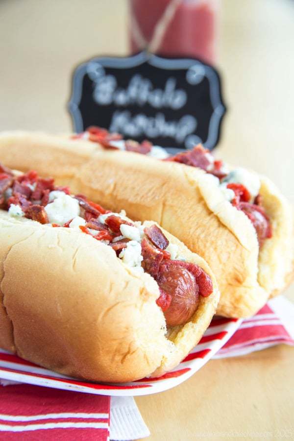 Loaded Hot Dogs with Buffalo Ketchup