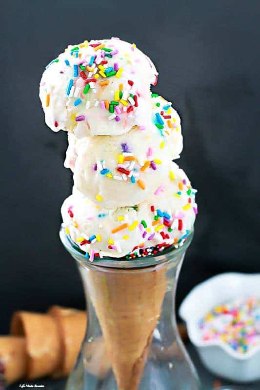 No Churn Cake Batter Ice Cream Funfetti