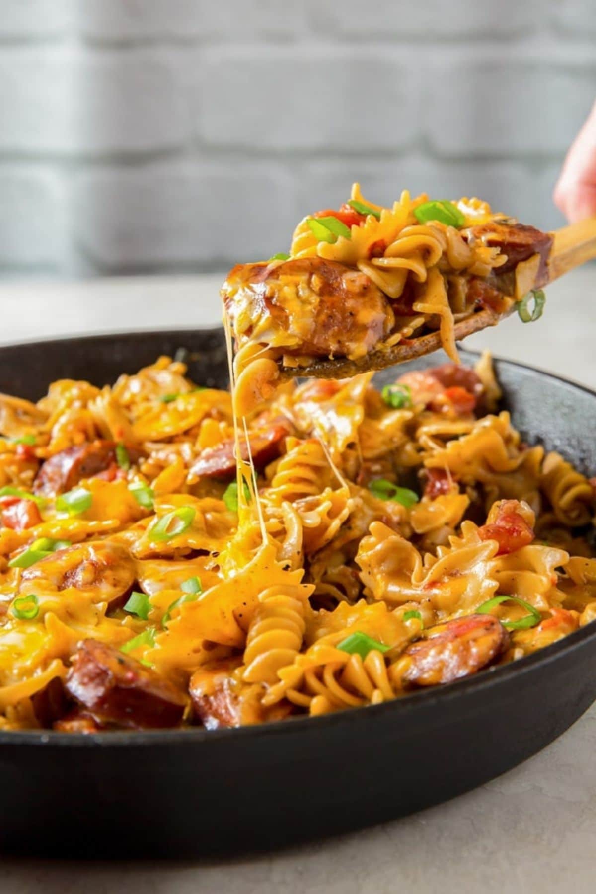 One-Pot Cheesy Smoked Sausage Pasta Recipe
