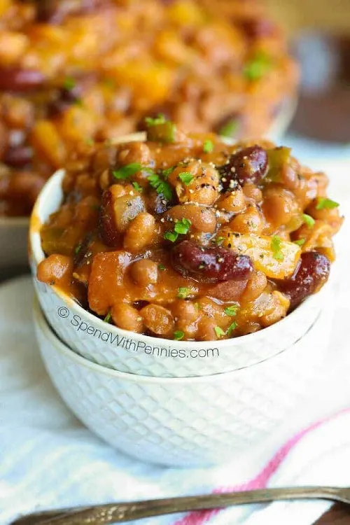 Pineapple Crockpot Baked Beans