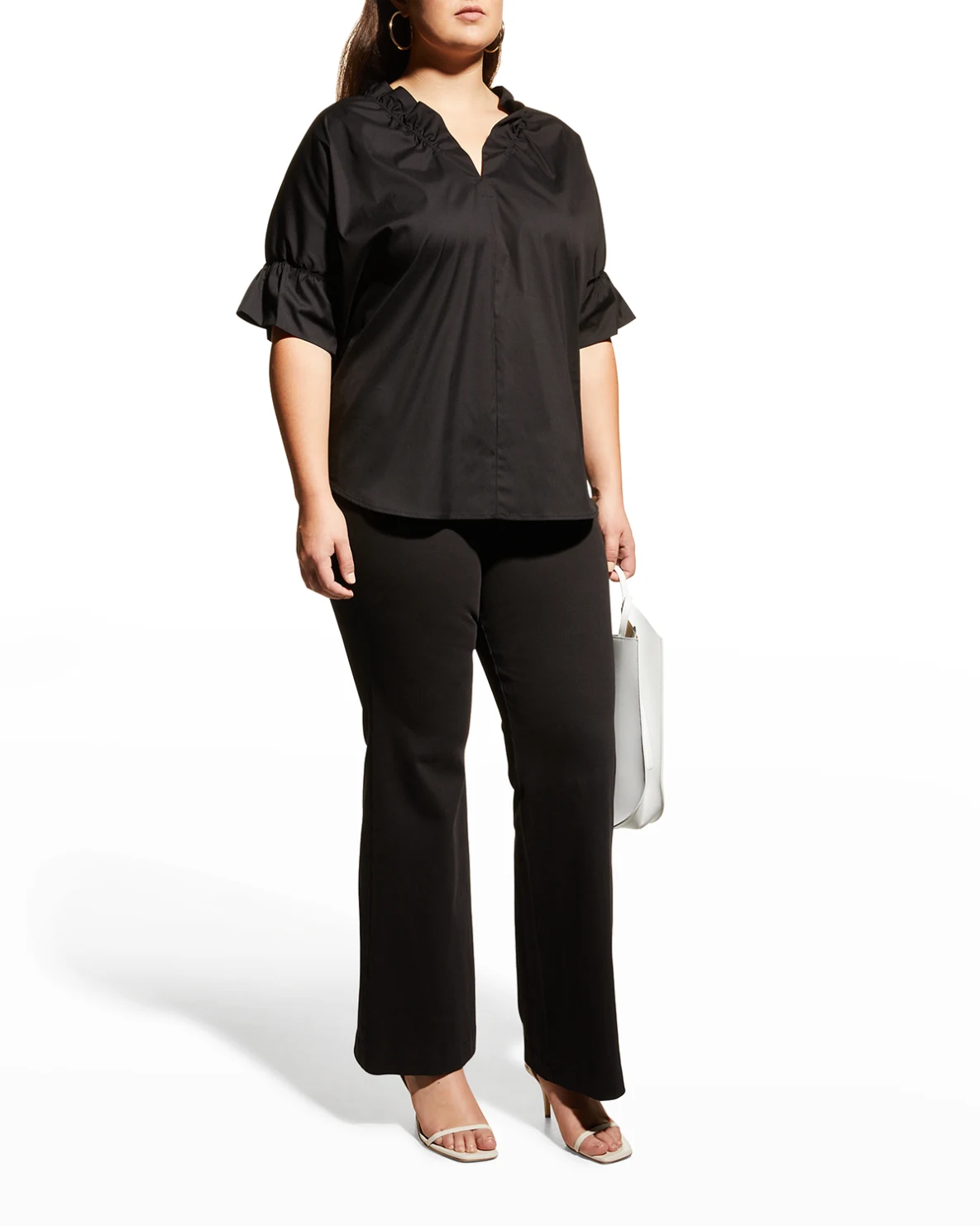 Plus Size Crosby Solid Ruffle Shirt
