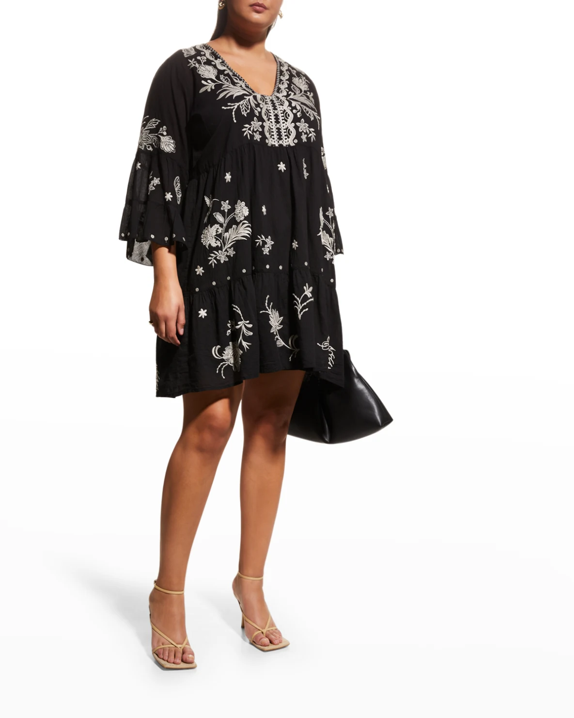 Plus Size Malo Embroidered Tiered Dress
