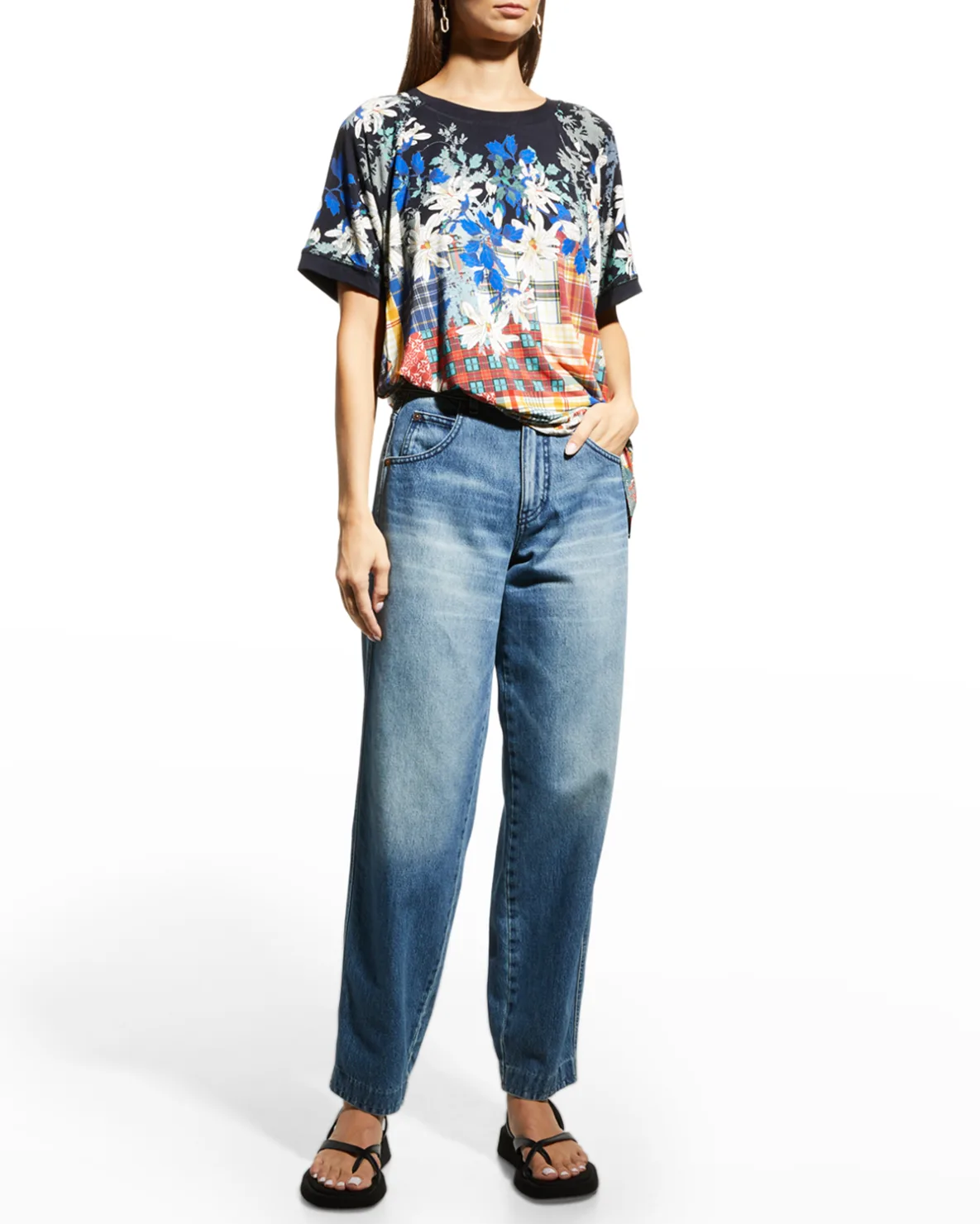 Plus Size Ona Floral-Print Raglan-Sleeve Tee
