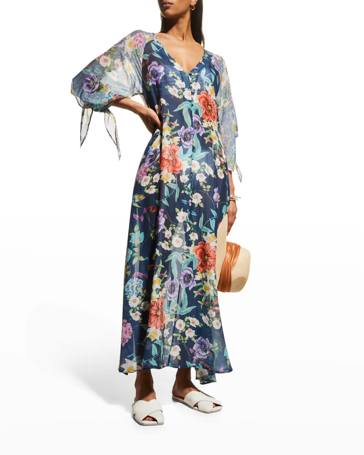 Plus Size Sunrise Handkerchief Maxi Dress
