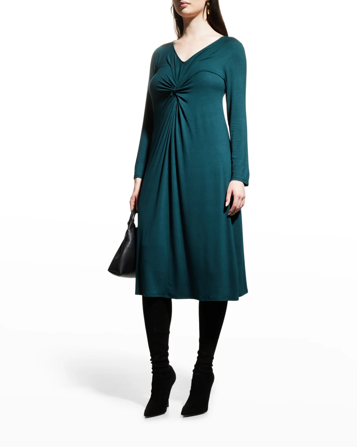 Plus Size Twist-Front Jersey Midi Dress
