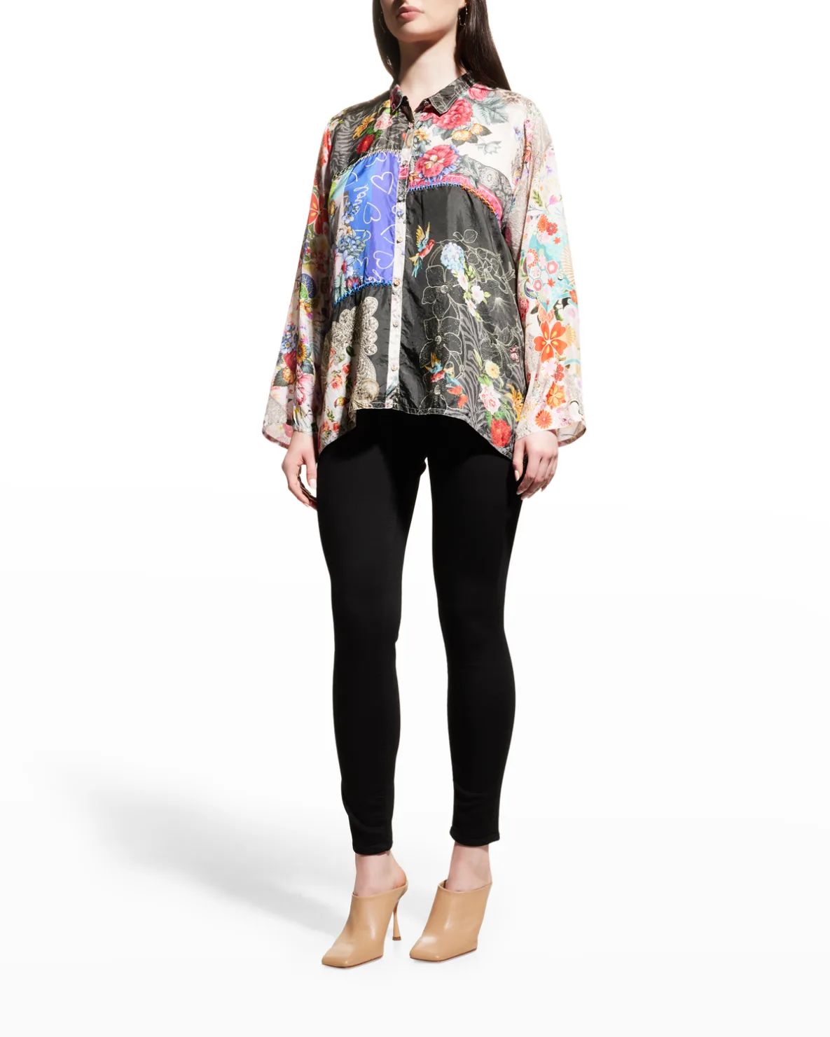 Plus Size Zippy Julia Patchwork-Print Shirt
