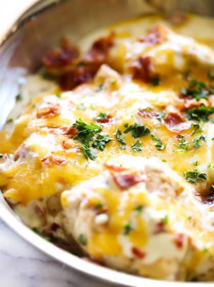 Skillet Cheddar Bacon Ranch Chicken