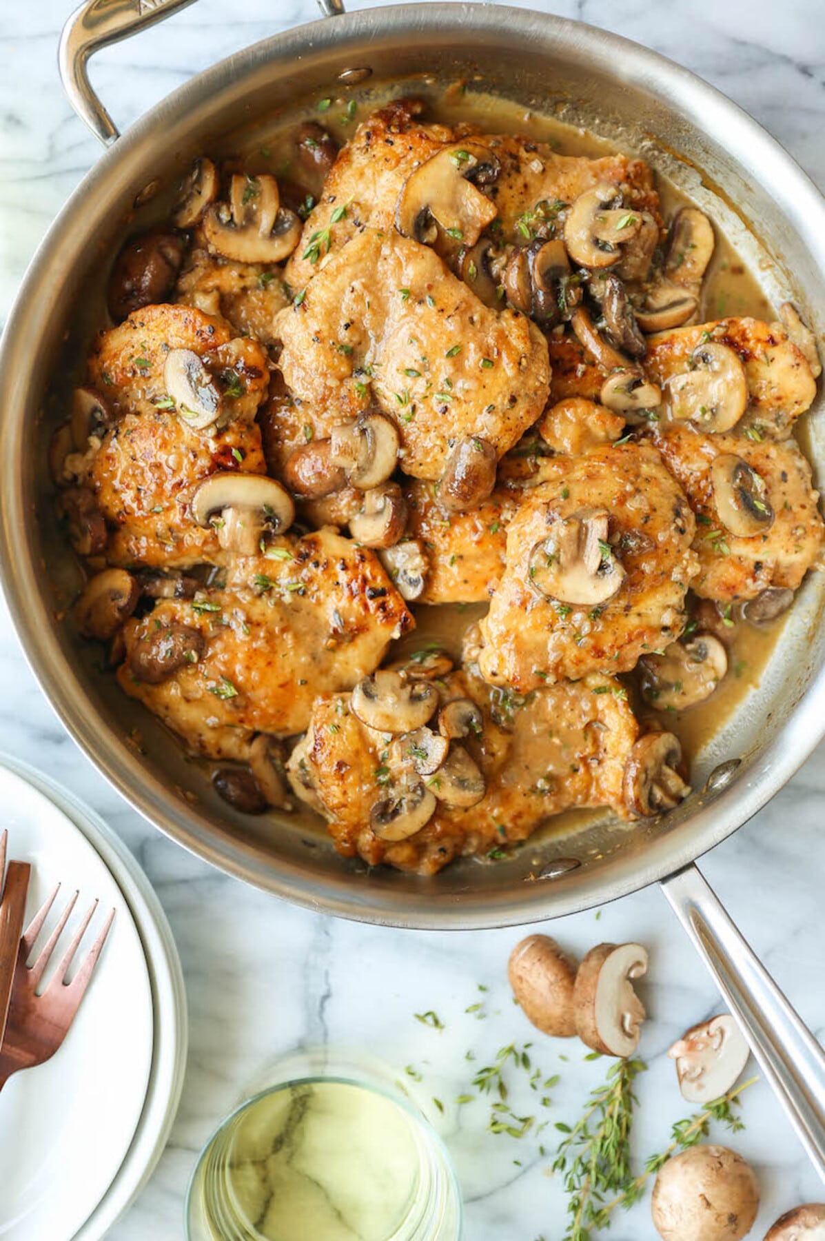 Skillet Mushroom Chicken Thighs