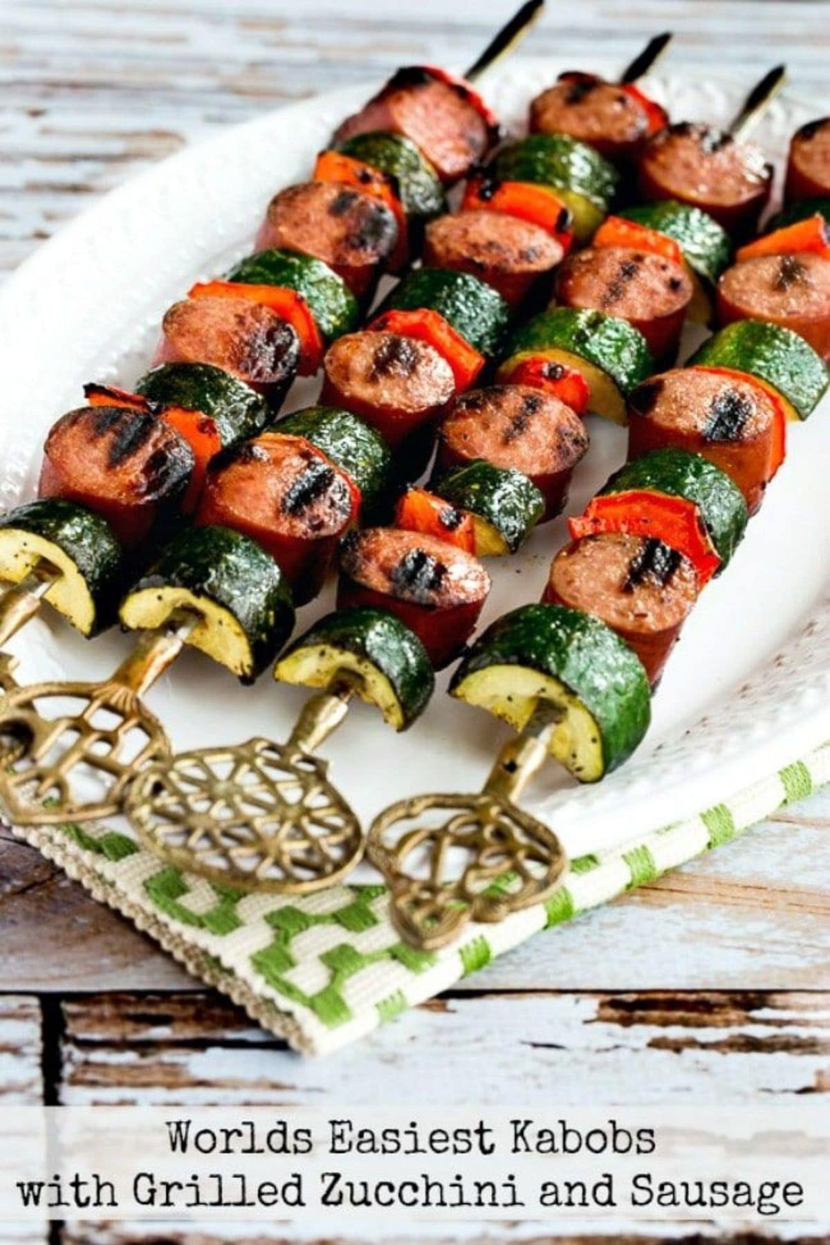 Smoked Sausage and Zucchini Kabobs
