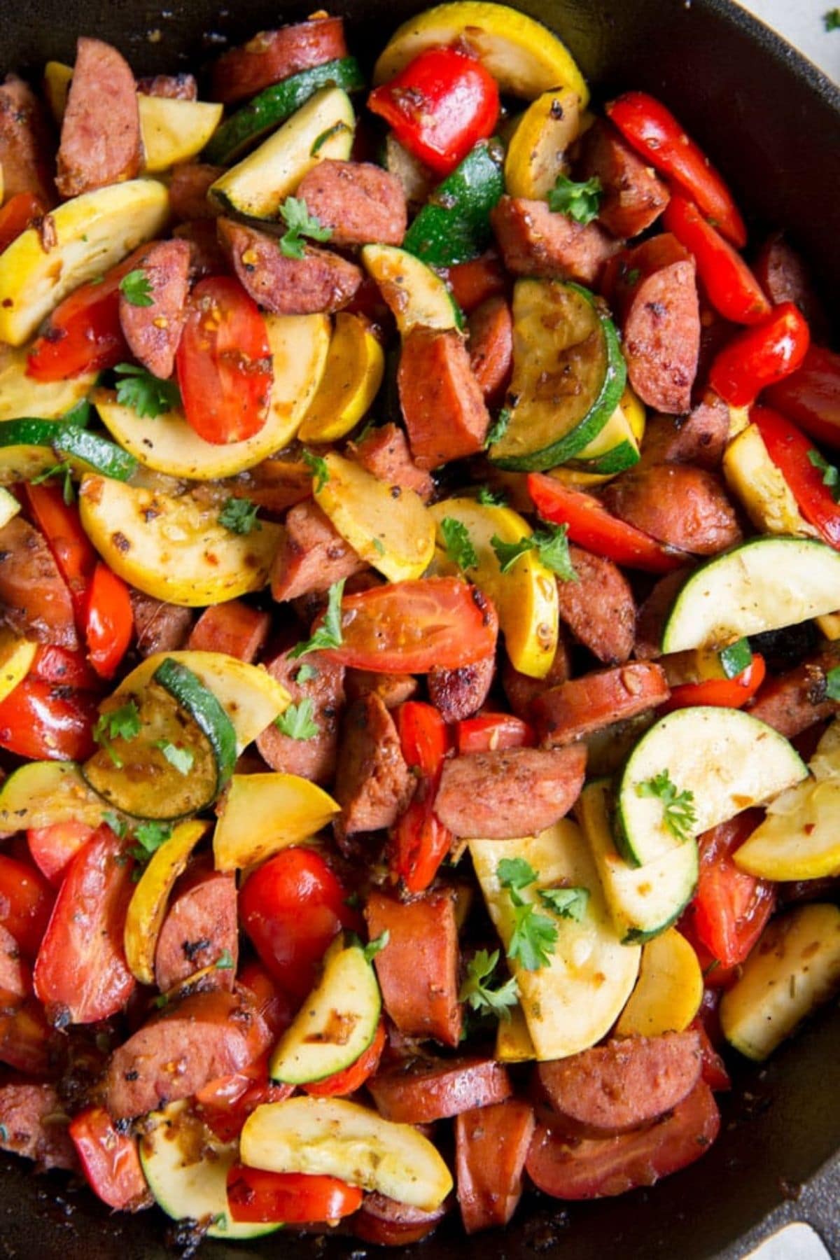 Smoked Sausage and Zucchini Skillet
