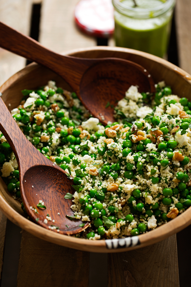 Spring Couscous Salad with Basil Vinaigrette