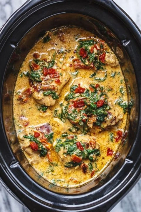 Tuscan Garlic Chicken With Spinach & Sun-Dried Tomatoes