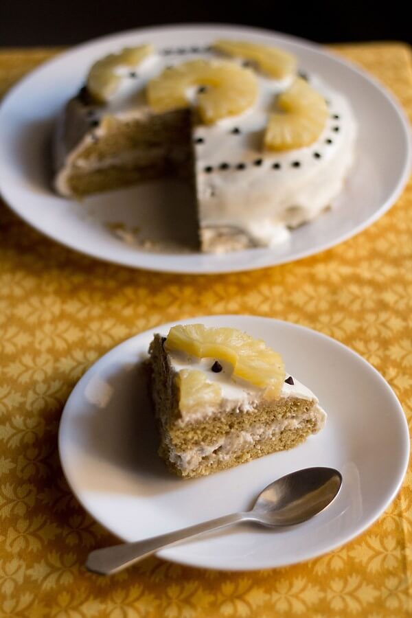 Eggless Pineapple Cake