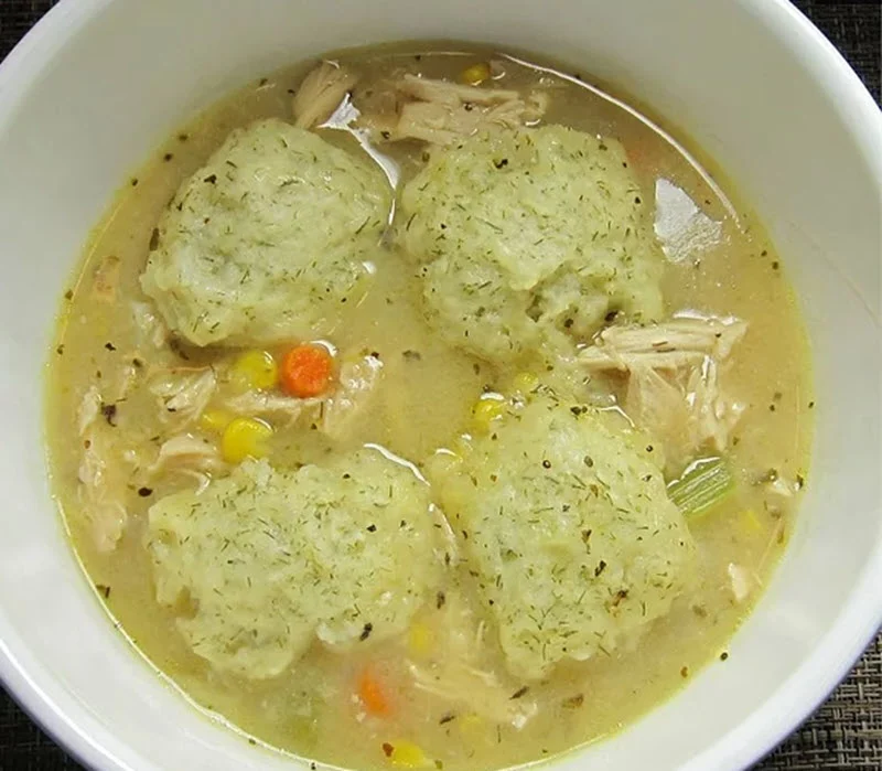 Leftover Chicken Stew with Dumplings