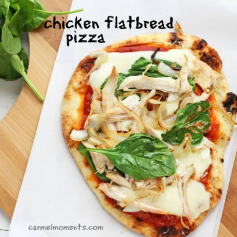 Leftover Chicken and Mozzarella Flatbread Pizza