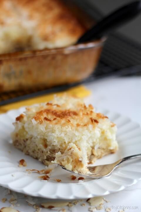 Tropical Angel Food Cake with Pineapple