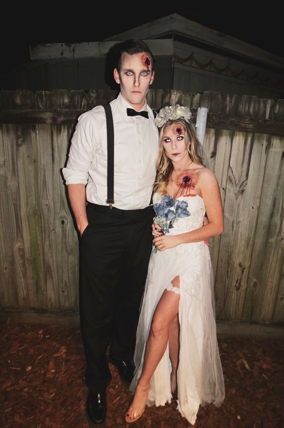 Zombie Bride and Groom Costumes for Halloween