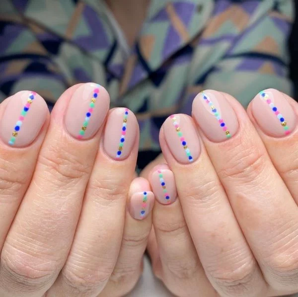 Colorful Dot Nail Design Idea