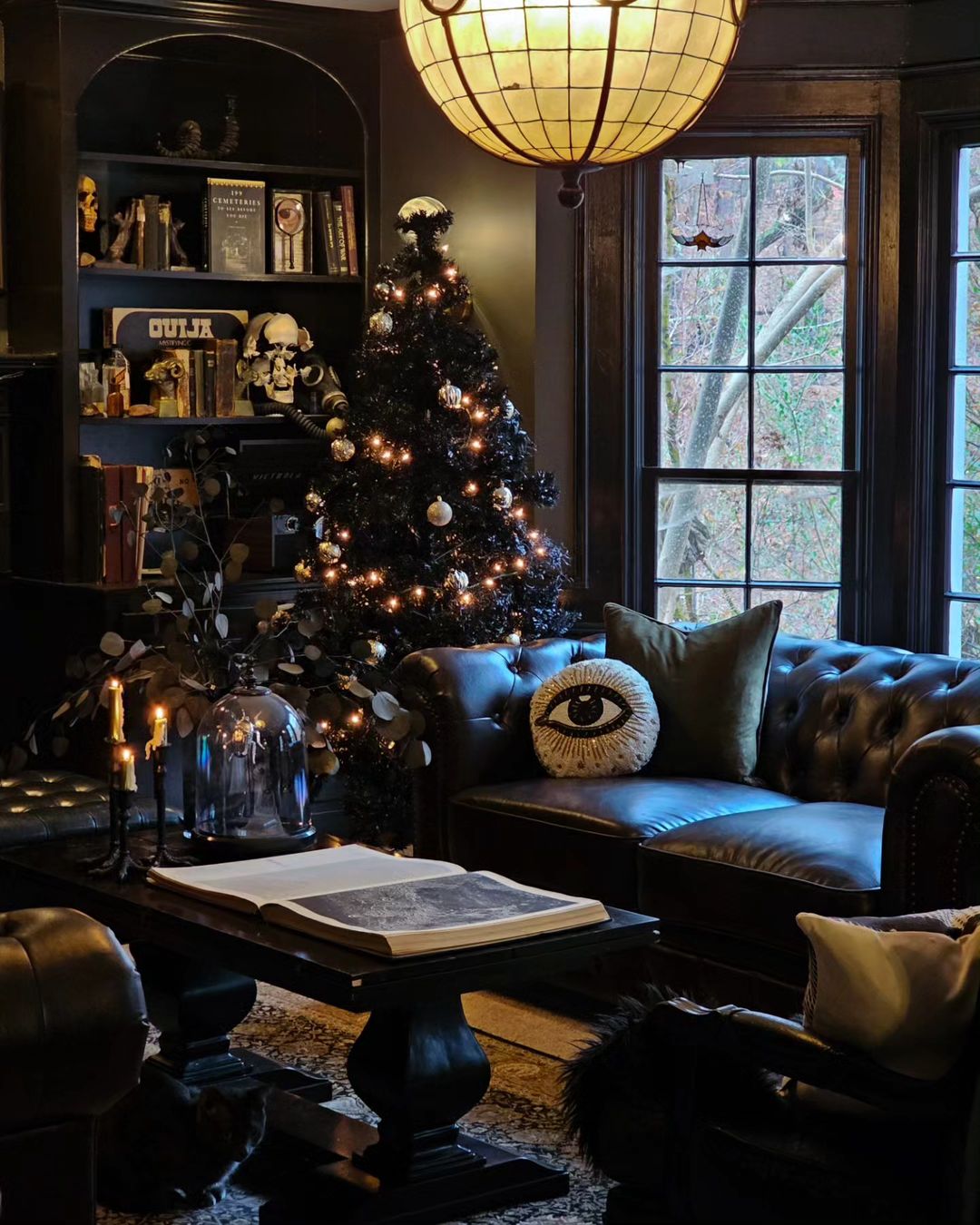 Dark-Themed Living Room