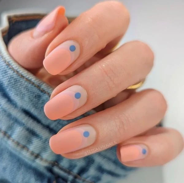 Half Moon Dot Nail Idea