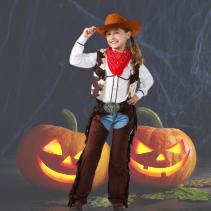 Kids Cowgirl Chaps Costume