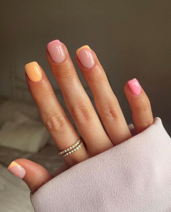 Pink Sherbet Squoval Nails