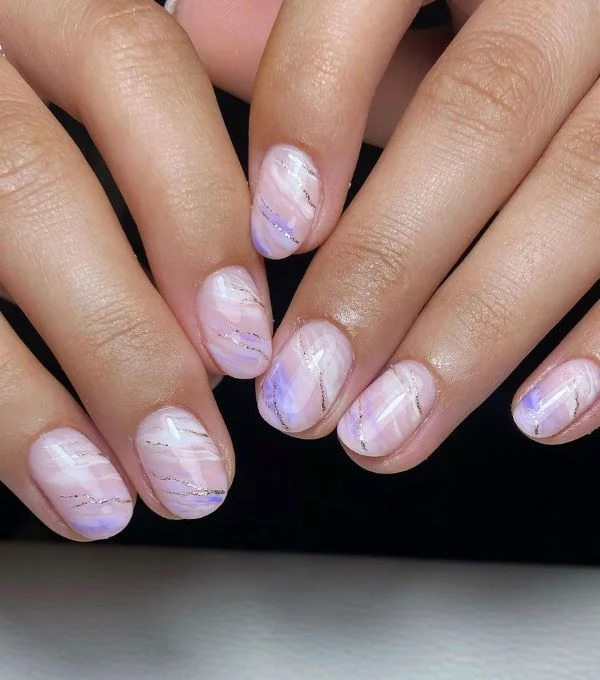 Short Marble Nails