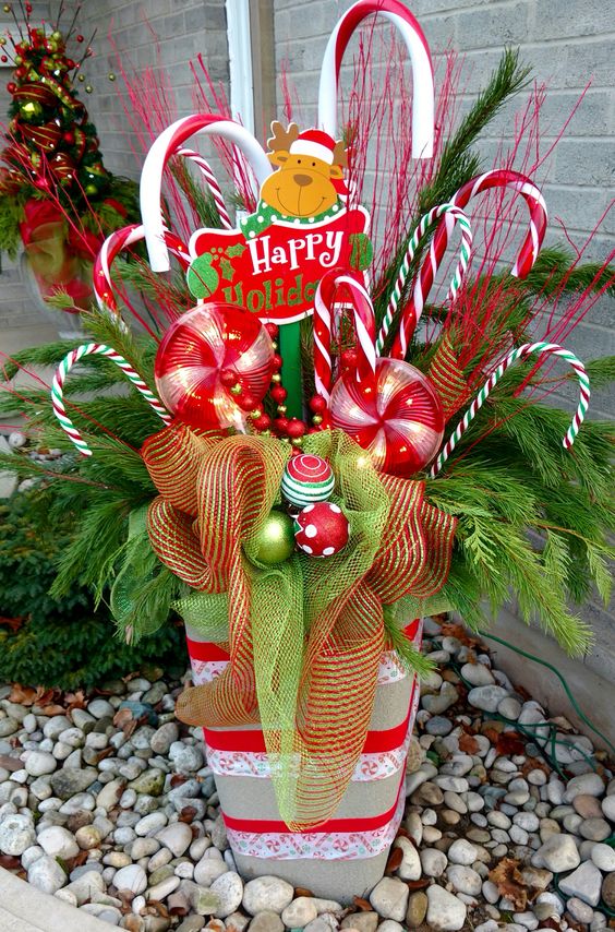 Candy Cane Christmas Urn