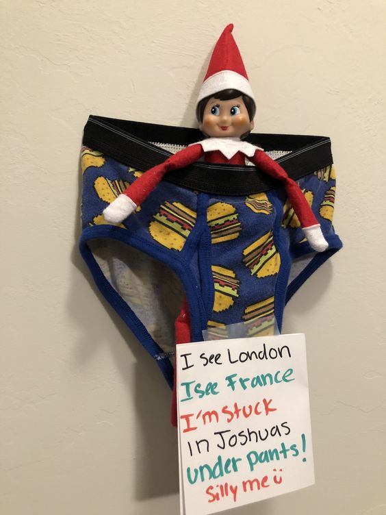 Elf decided to make himself at home in a pair of underwear